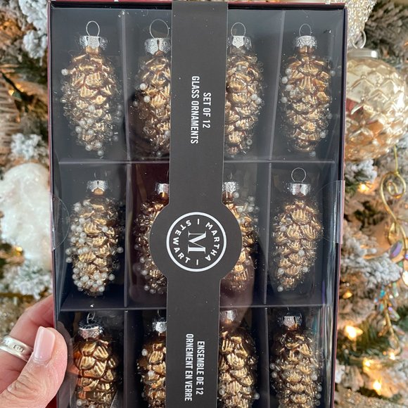 Martha Stewart Holiday Martha Stewart Gold Mini Pearls Pinecone